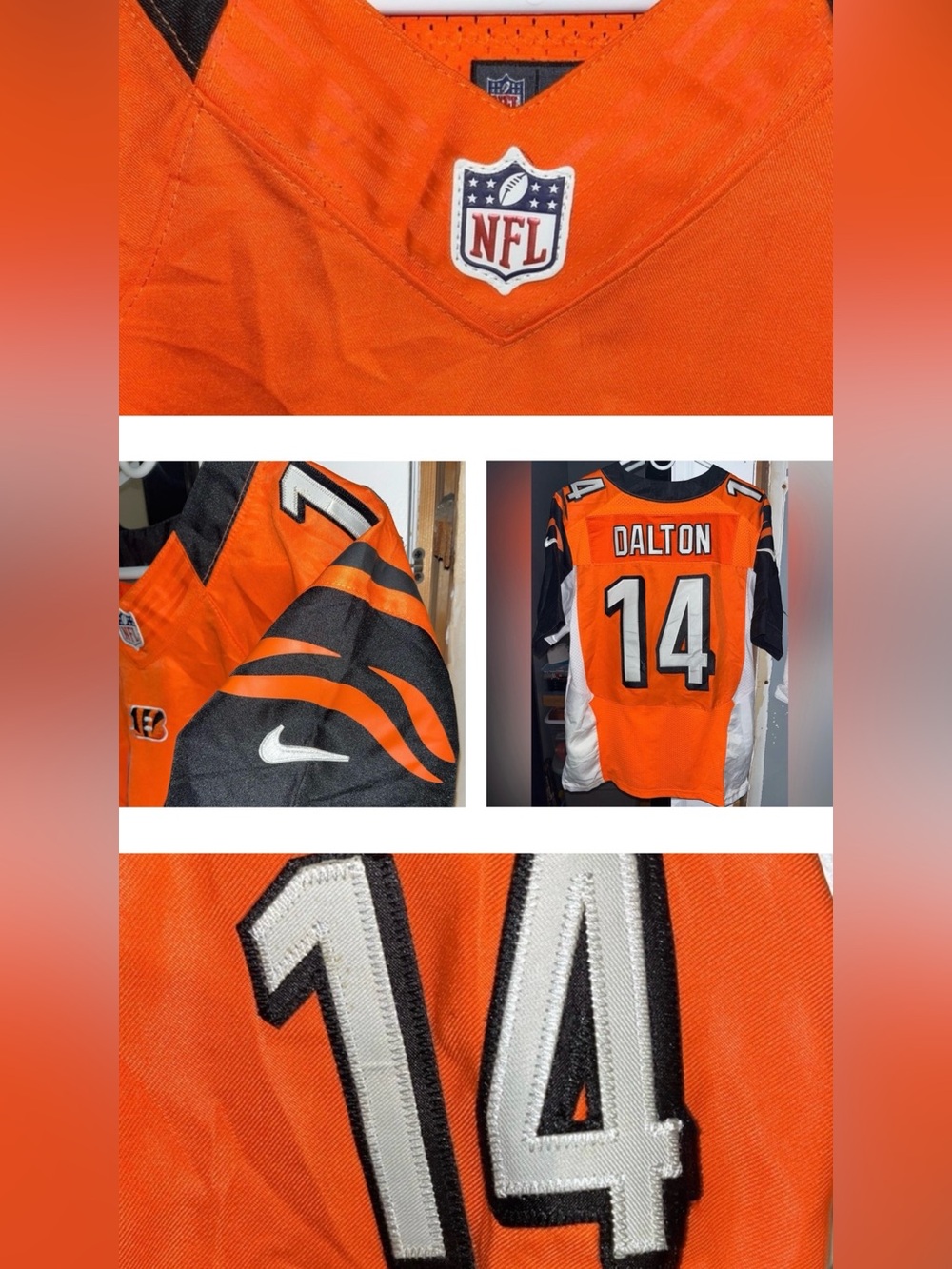 Andy Dalton #14 Cincinnati Bengals Retro Nike Authentic NFL Football Jersey
